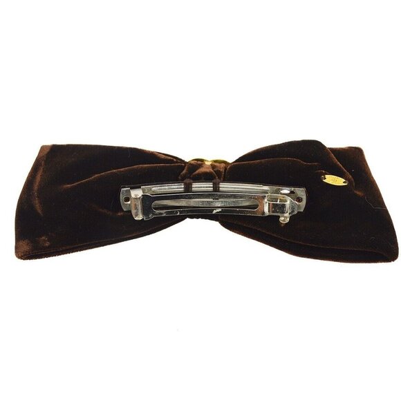Chanel Brown Velvet Bow Hair Barrette main image 3